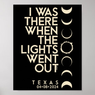 Ich war 2024 in Texas Total Solar Eclipse Poster