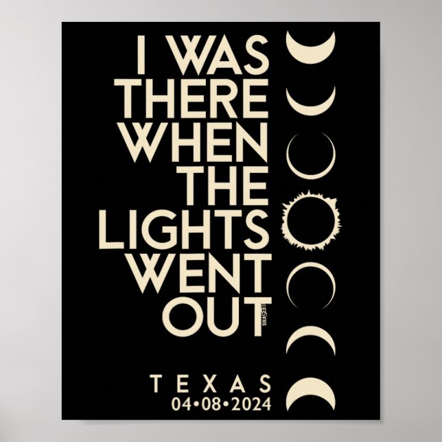 Ich war 2024 in Texas Total Solar Eclipse Poster (Vorne)