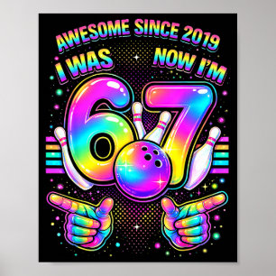 Ich war 6 ich bin 7 Bowling-Geburtstagsfeier 7. Ge Poster