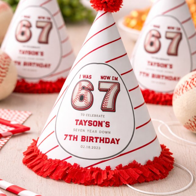 Ich war 6, jetzt bin ich 7 – Baseball 7. Geburtsta Partyhütchen (I Was 6, Now I’m 7 – Baseball 7th Birthday Party Hat
)