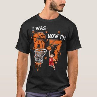Ich war 6 jetzt bin ich 7 Basketball Geburtstag 6  T-Shirt
