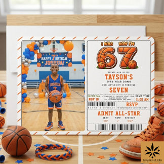 Ich war 6, jetzt bin ich 7 Basketball Geburtstag – Einladung