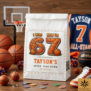 Ich war 6, jetzt bin ich 7 Basketball-Geburtstag – Geschenktütchen