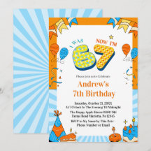 Ich war 6 jetzt bin ich 7 Bunte Kindergeburtstagsf