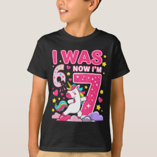 Ich war 6 jetzt bin ich 7 Einhorn Mädchen 6 7 Gebu T-Shirt
