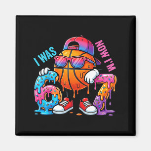 Ich war 6 jetzt bin ich 7 Geburtstag Basketball Ju Magnet