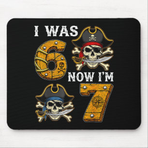 Ich war 6 jetzt bin ich 7 Geburtstag Piratenjunge Mousepad