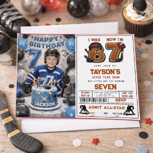 Ich war 6, jetzt bin ich 7 – Hockey 7. Geburtstags Einladung