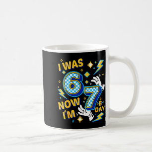 Ich war 6 jetzt bin ich 7 karierter Gamer-Geburtst Kaffeetasse