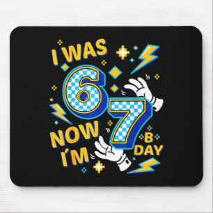 Ich war 6 jetzt bin ich 7 karierter Gamer-Geburtst Mousepad