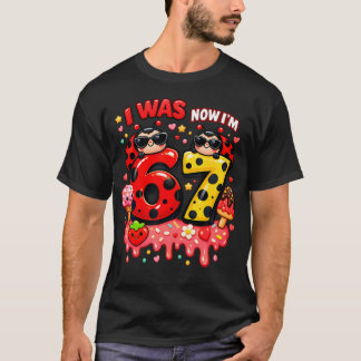 Ich war 6 jetzt bin ich 7 Ladybug Liebhaber Eiscre T-Shirt
