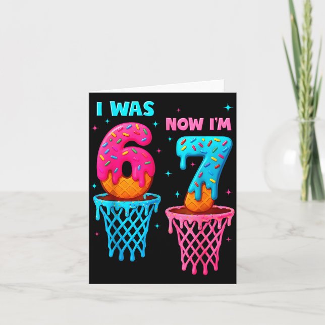 Ich war 6 jetzt bin ich 7 lustig 67 Meme Eiscreme  Karte (Vorderseite)