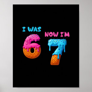 Ich war 6 jetzt bin ich 7 lustiger 7. Geburtstag 6 Poster