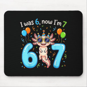 Ich war 6 jetzt bin ich 7 Mädchen Junge Kinder Axo Mousepad