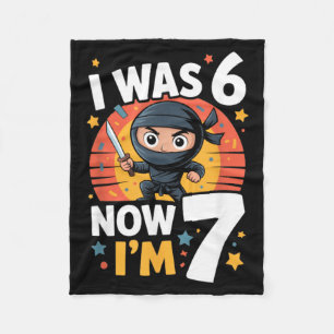 Ich war 6 jetzt bin ich 7 Ninja Siebter Geburtstag Fleecedecke