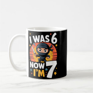Ich war 6 jetzt bin ich 7 Ninja Siebter Geburtstag Kaffeetasse