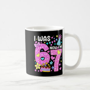 Ich war 6 jetzt bin ich 7 Nk Lka Dot Sieben Geburt Kaffeetasse