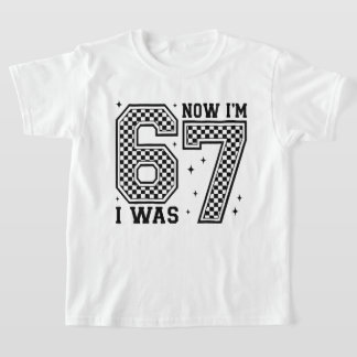 Ich war 6 jetzt bin ich 7 Schachbrett Nummer Gebur T-Shirt