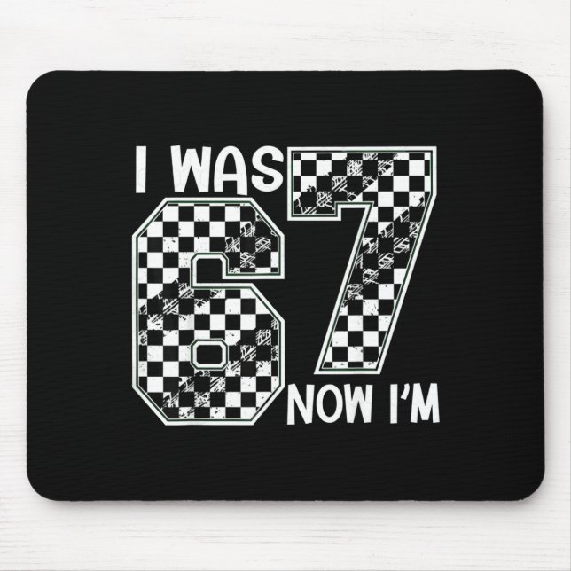 Ich war 6 jetzt bin ich 7 Sechs Sieben Kariertes G Mousepad (Vorne)