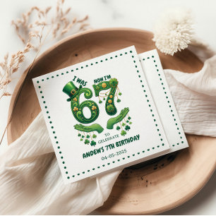 Ich war 6 jetzt bin ich 7 St. Patrick’s Day Jungen Serviette