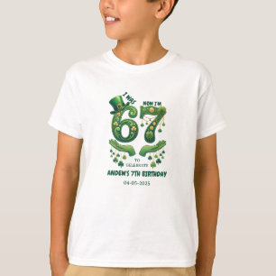 Ich war 6, jetzt bin ich 7 St. Patrick's Day Junge T-Shirt