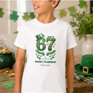 Ich war 6, jetzt bin ich 7 St. Patrick's Day Junge T-Shirt