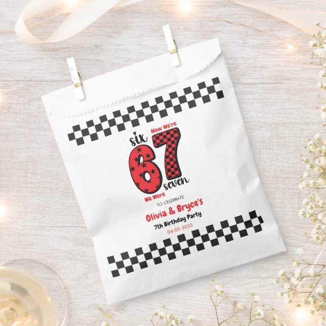 Ich war 6, jetzt bin ich 7 – Zwilling 7. Geburtsta Geschenktütchen (Ausgeschnitten)