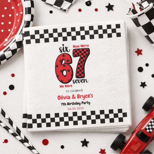 Ich war 6, jetzt bin ich 7 – Zwilling 7. Geburtsta Serviette (I Was 6, Now I’m 7 – Twin 7th Birthday for Kids paper napkins)