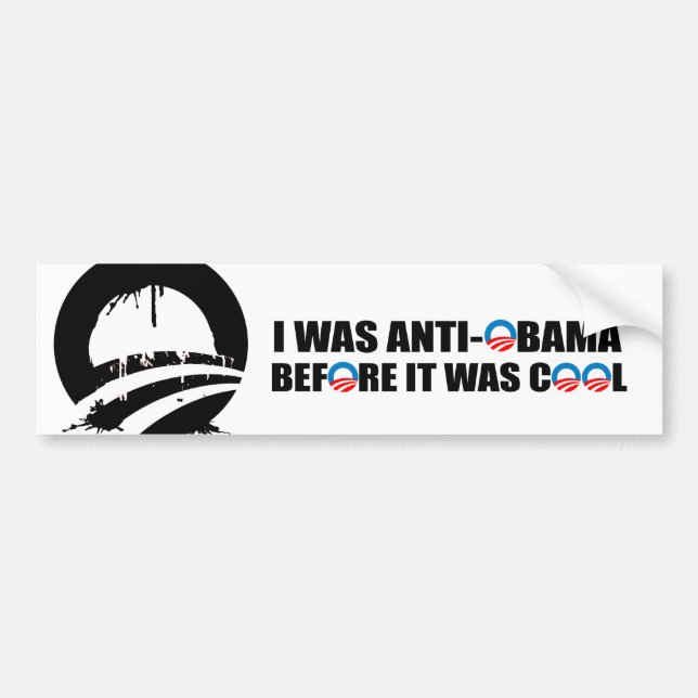 ICH WAR ANTI-OBAMA, BEVOR ES COOL WAR AUTOAUFKLEBER (Vorne)