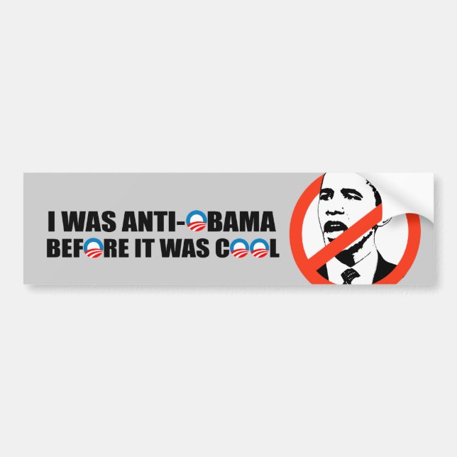 ICH WAR ANTI-OBAMA, BEVOR ES COOL WAR AUTOAUFKLEBER (Vorne)