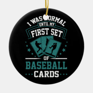 Ich war bis zum ersten Set der Baseballkarten norm Keramik Ornament