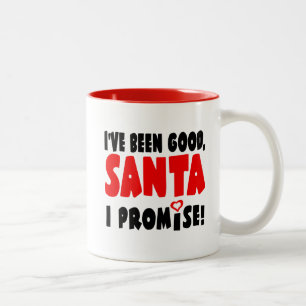 Ich war brav, Santa. Ich verspreche es! Lustig Zweifarbige Tasse