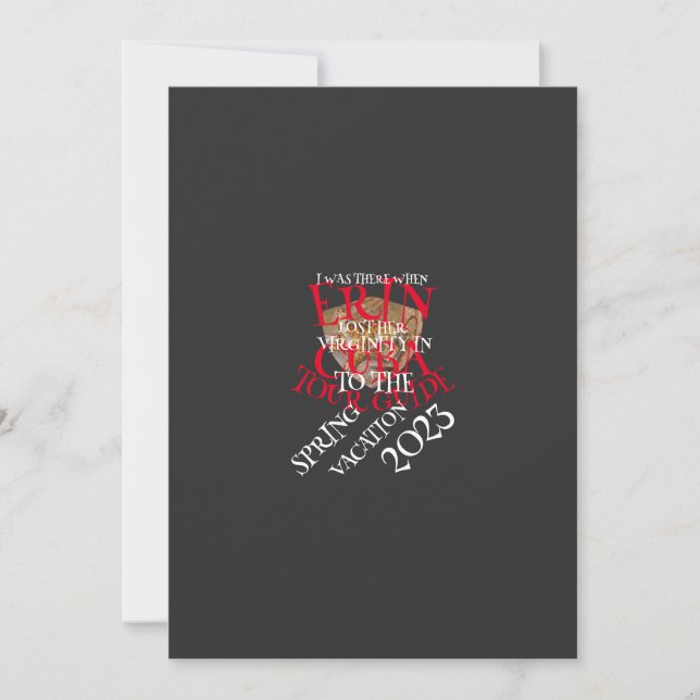 ICH WAR DA, ALS SIE IHRE VIRGINITÄT VERLOREN HATTE EINLADUNG (Vorderseite)