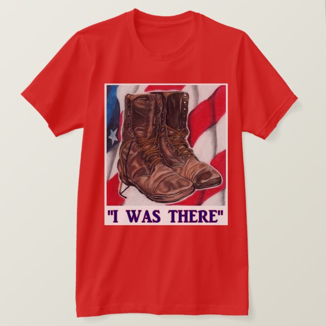 Ich war da"(Stiefel auf dem Boden) T-Shirt (Design vorne)
