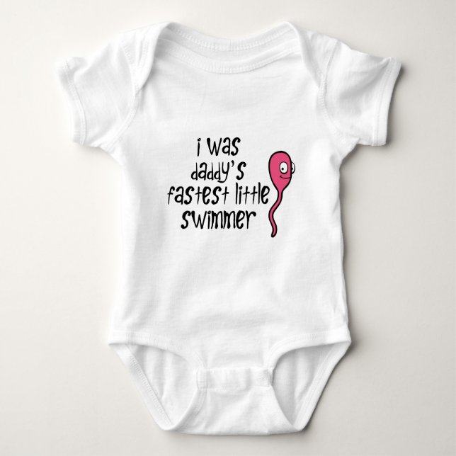 Ich war der schnellste kleine Schwimmer des Vatis Baby Strampler (Vorderseite)