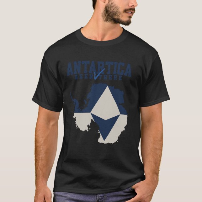 Ich war dort Karte Flagge der Antarktika Südpol  T-Shirt (Vorderseite)
