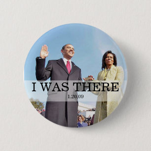 ICH WAR DORT: Obama, der in der Einweihung schwör Button