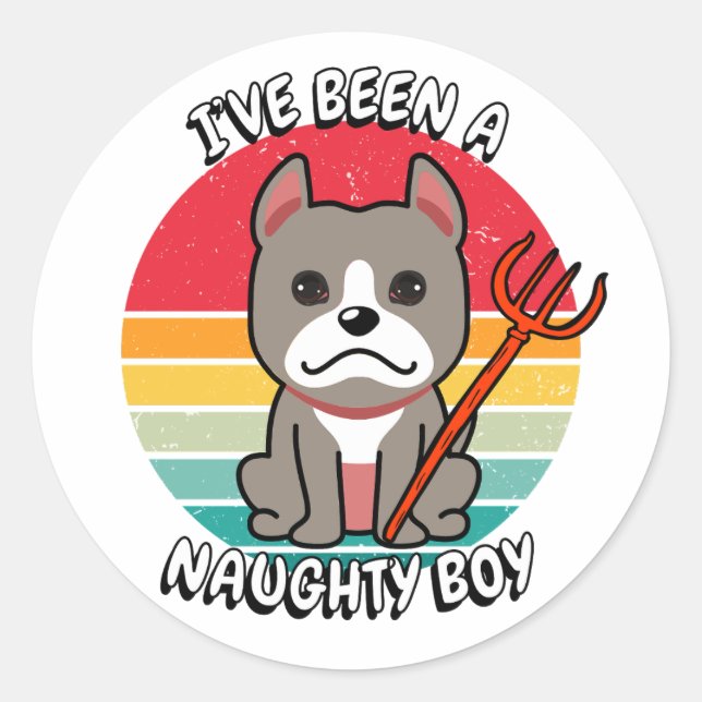 Ich war ein freudloser Junge - grauer Hund Runder Aufkleber (Vorderseite)