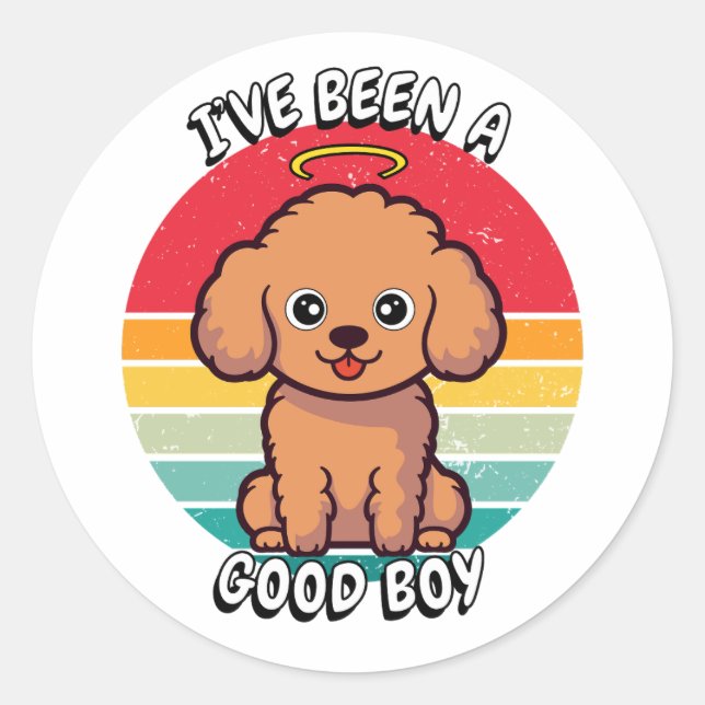 Ich war ein guter Junge - brauner Hund Runder Aufkleber (Vorderseite)