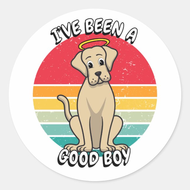 Ich war ein guter Junge - ein großer Hund Runder Aufkleber (Vorderseite)