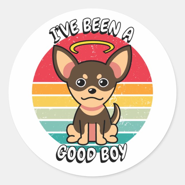 Ich war ein guter Junge - ein kleiner Hund Runder Aufkleber (Vorderseite)