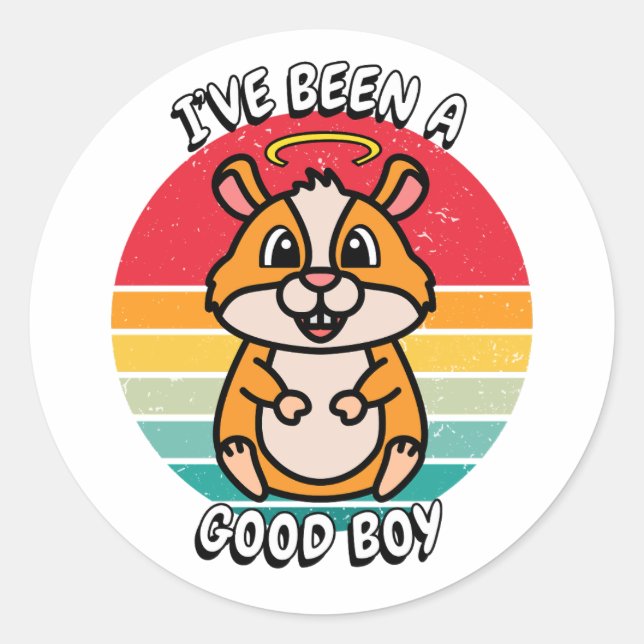 Ich war ein guter Junge - Hamster Runder Aufkleber (Vorderseite)