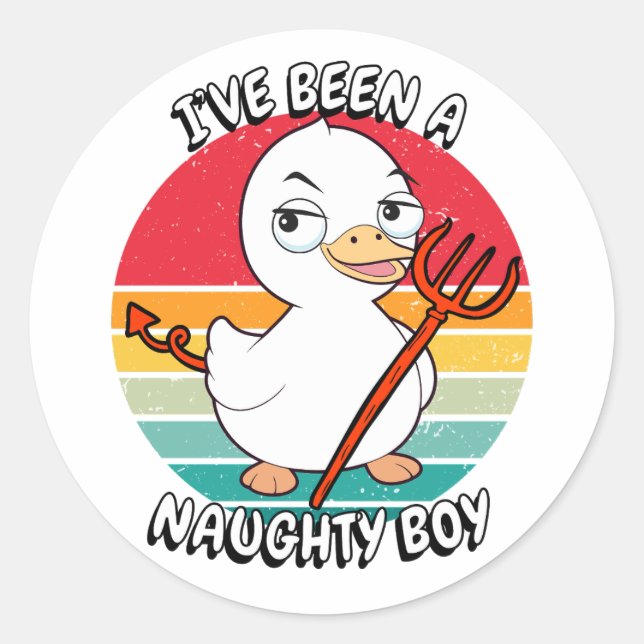 Ich war ein unartiger Junge - Ente Runder Aufkleber (Vorderseite)