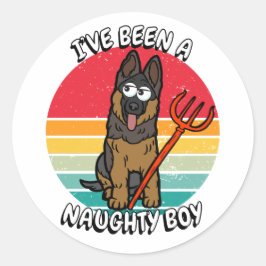 Ich war ein unartiger Junge - Wachhund Runder Aufkleber