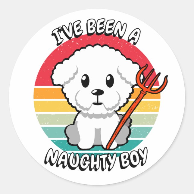 Ich war ein unartiger Junge - Zornhund Runder Aufkleber (Vorderseite)