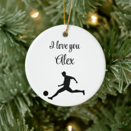 Ich war geboren Fußball zu spielen Keramik Ornament