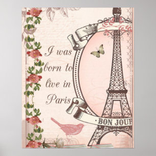 Ich war Geboren, in Paris zu leben Poster