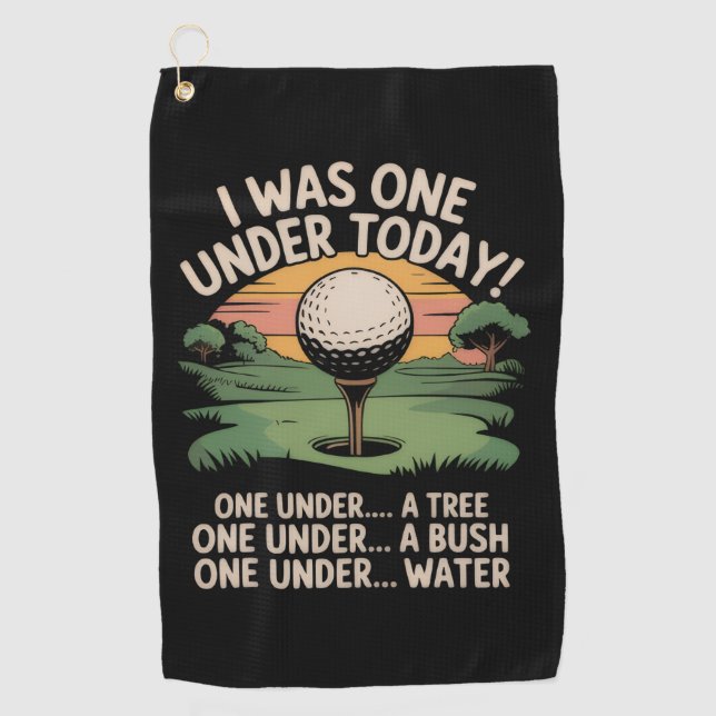 Ich war heute eins unter Par, lustiger Golf-Fan Go Golfhandtuch (Vorderseite)