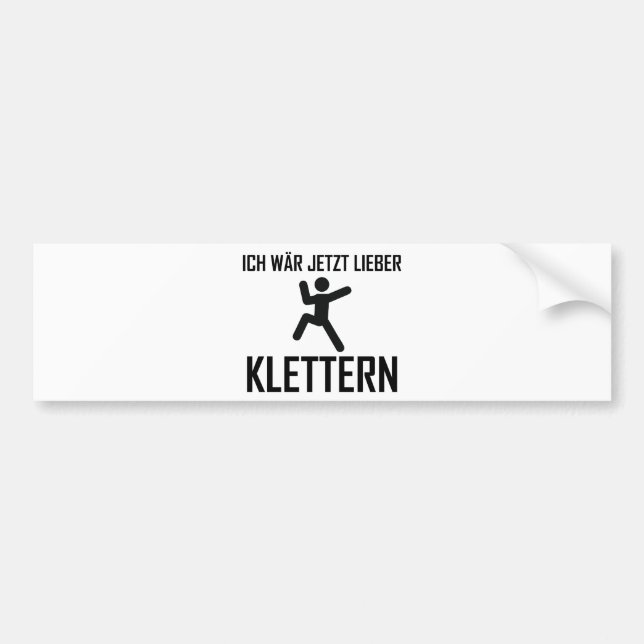 ich wär jetzt lieber klettern autoaufkleber (Vorne)