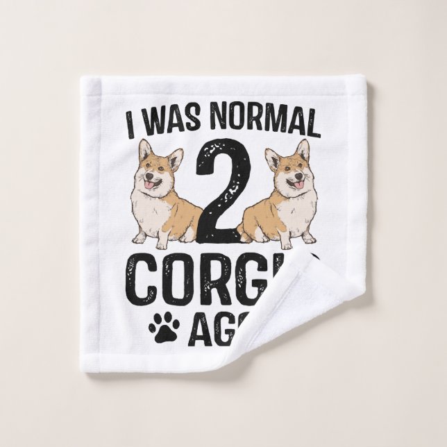 Ich war normal 2 Corgis Ago Dog Waschlappen (Waschlappen)